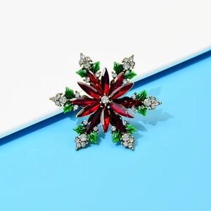 Christmas Crystal Snowflake Pin